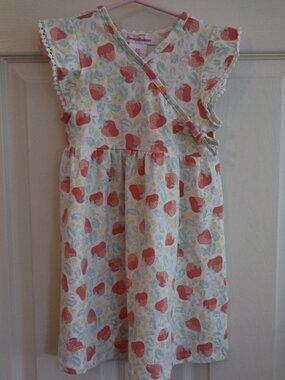 Tommy Bahama Girls Dress with Strawberries and Ruffle Sleeves 3T